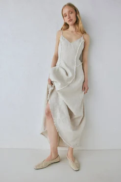 Thea Linen Maxi Dress Natural