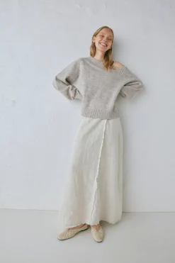 Thea Linen Maxi Dress Natural