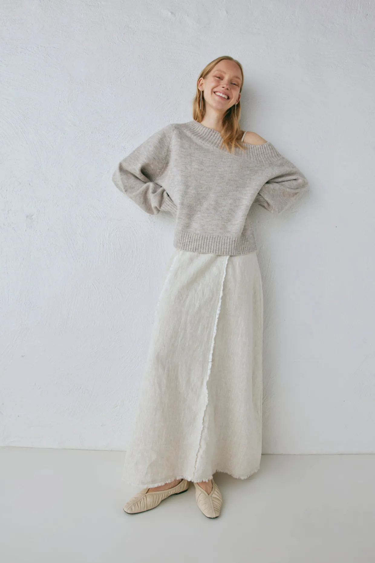 Thea Linen Maxi Dress Natural