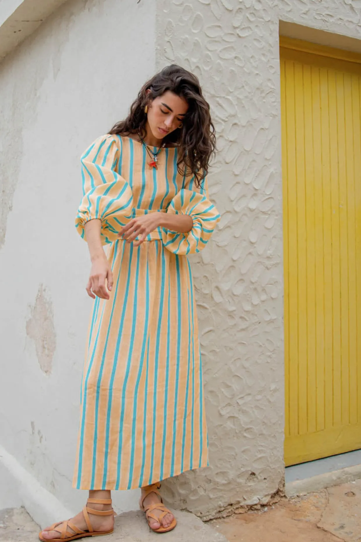 Tularosa Linen Midi Dress Spritz