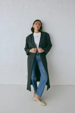 Vale Trench Coat Charcoal