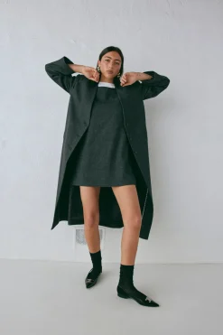 Vale Trench Coat Charcoal