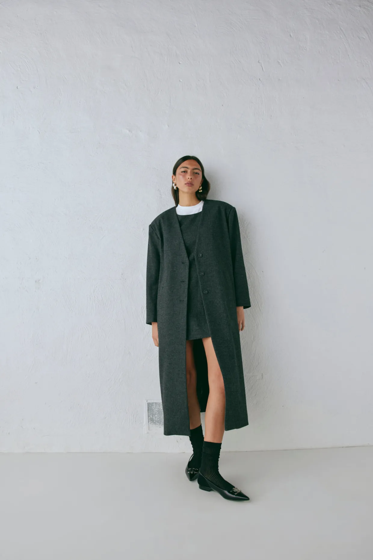 Vale Trench Coat Charcoal