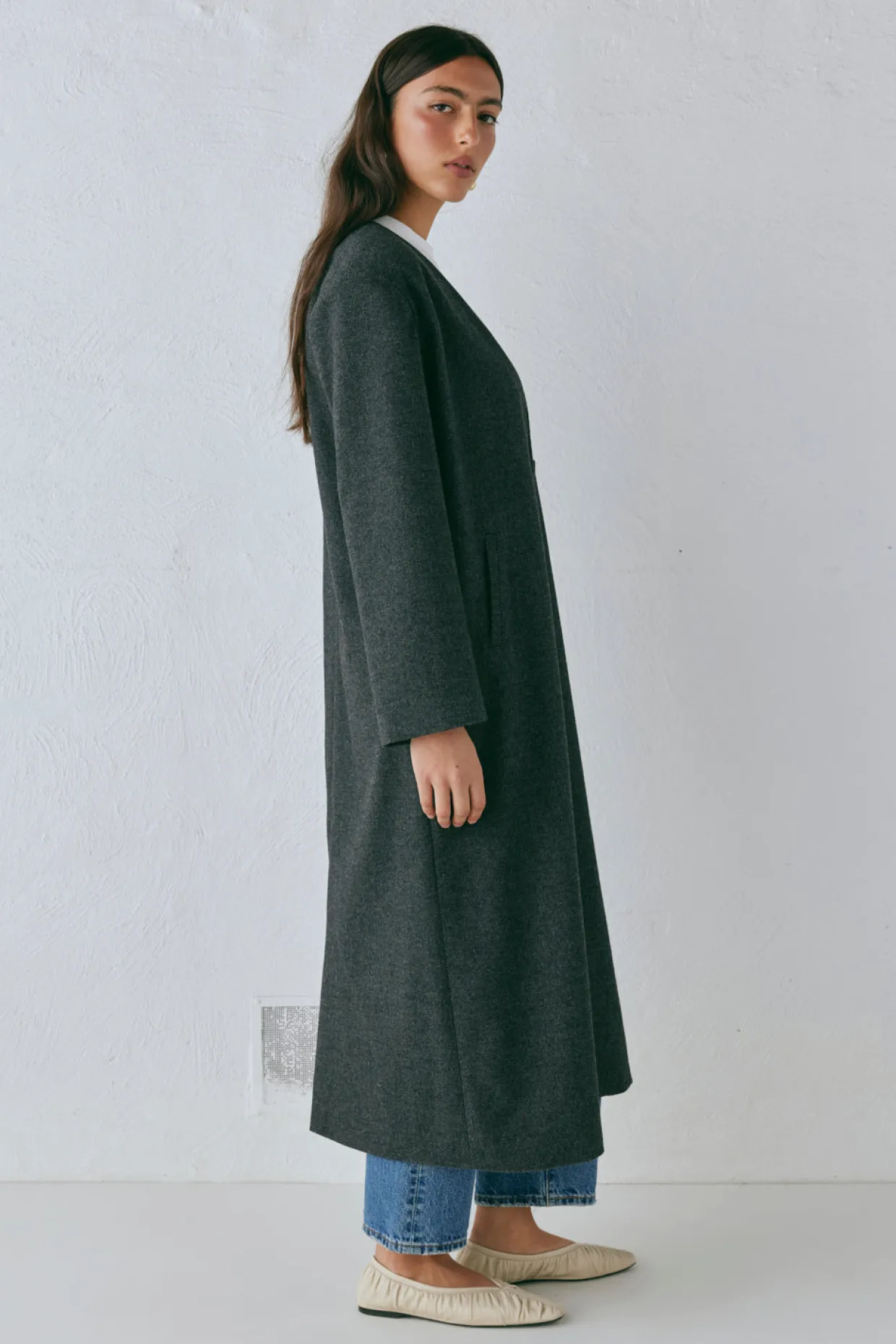 Vale Trench Coat Charcoal