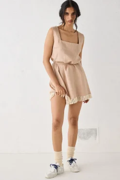 Verve Linen Mini Dress Blush