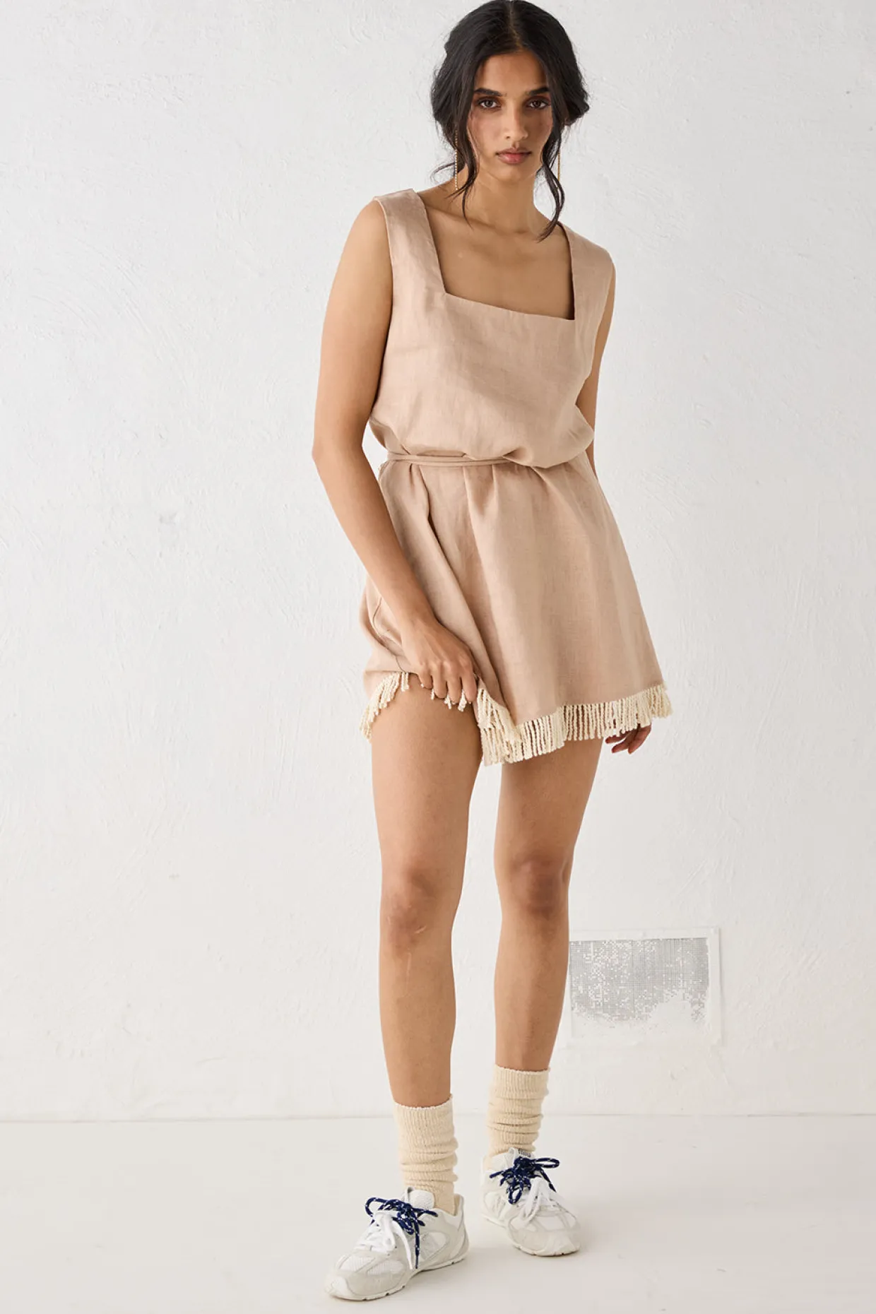 Verve Linen Mini Dress Blush
