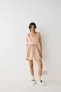 Verve Linen Mini Dress Blush