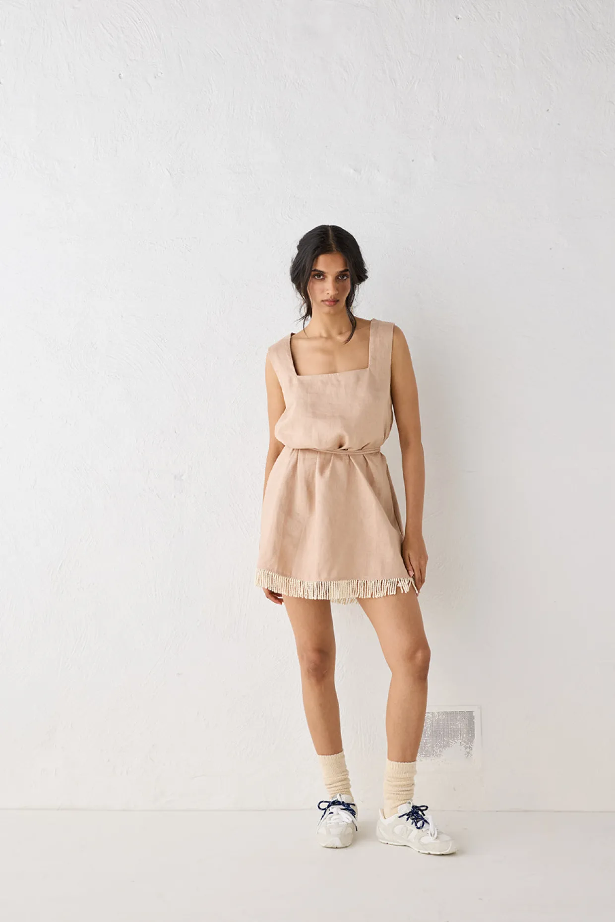 Verve Linen Mini Dress Blush