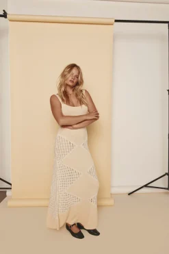 Vinca Knit Maxi Dress Ecru