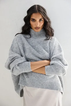 Yumi Knit Jumper Grey Marle