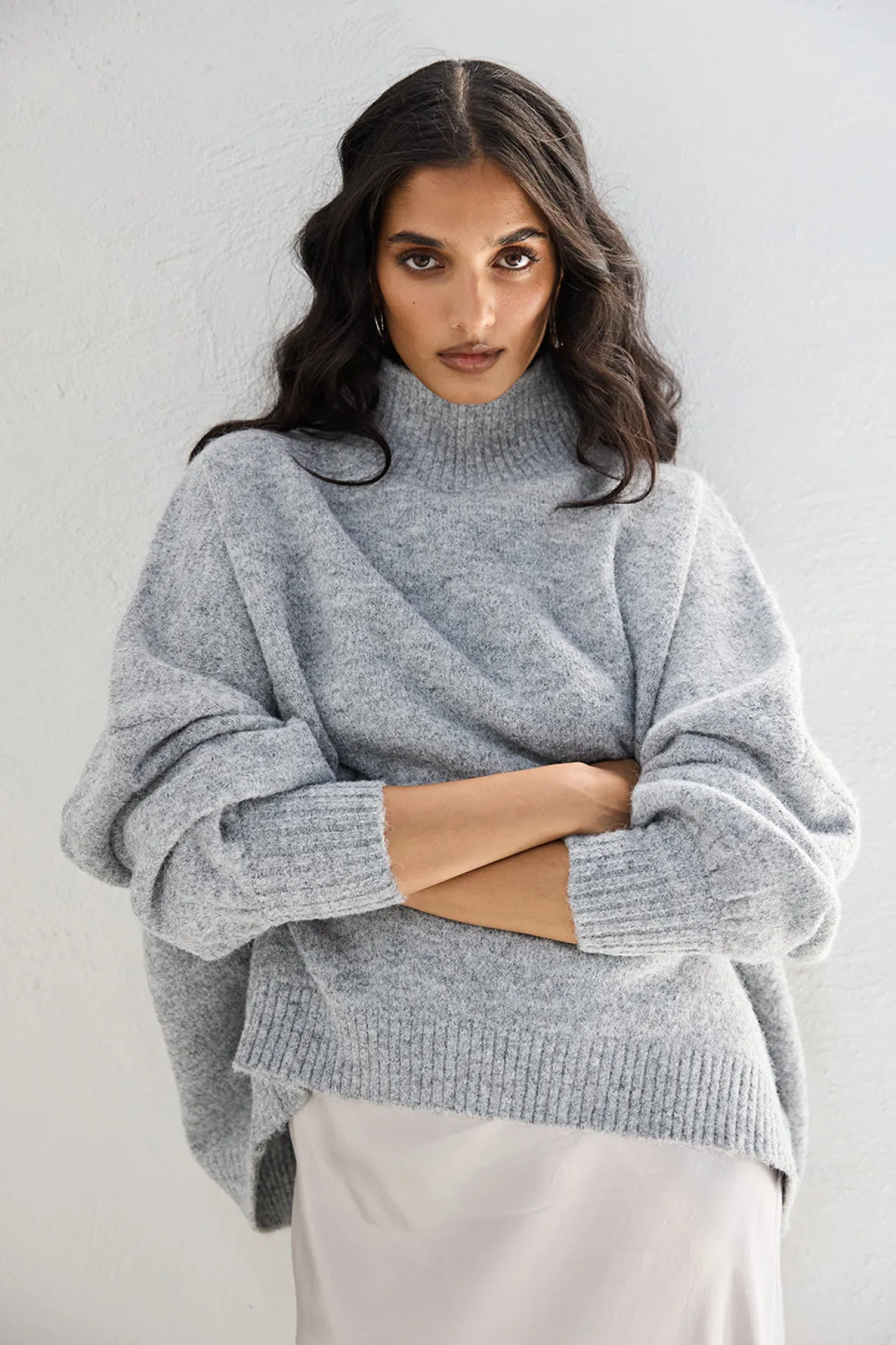 Yumi Knit Jumper Grey Marle