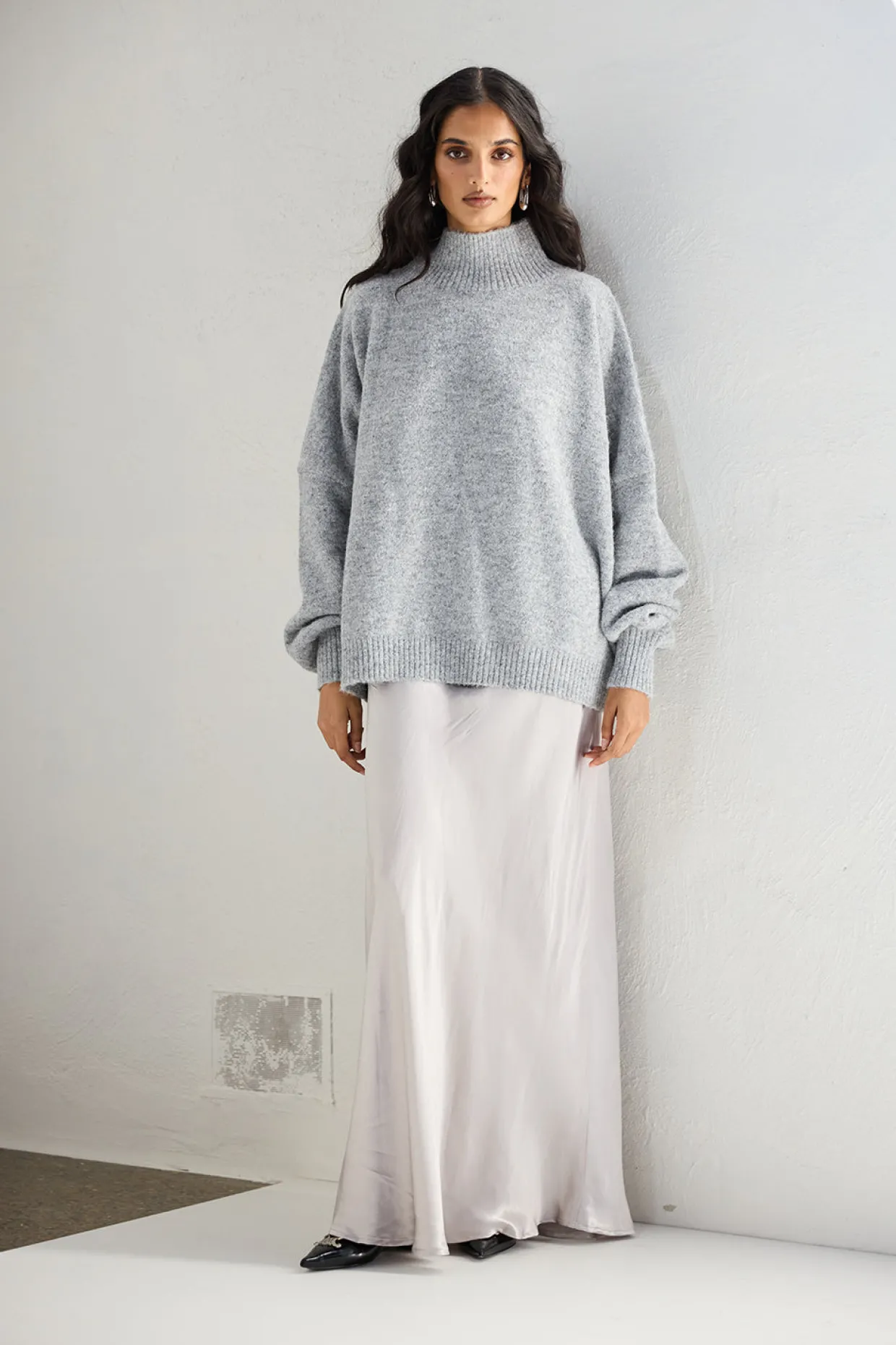 Yumi Knit Jumper Grey Marle