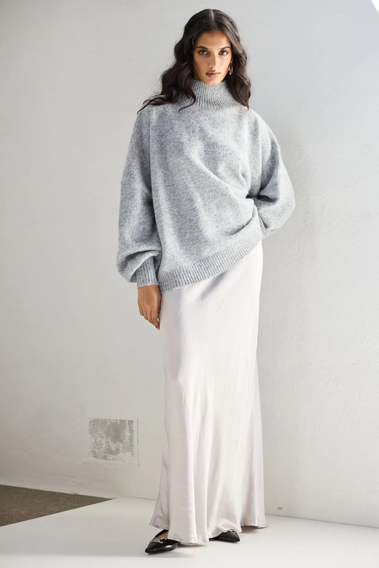 Yumi Knit Jumper Grey Marle