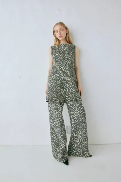 Zia Denim Mini Dress Leopard
