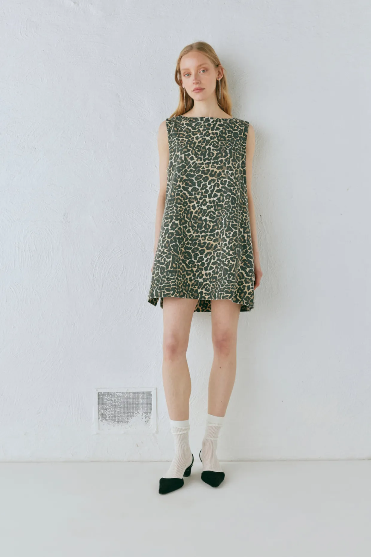 Zia Denim Mini Dress Leopard